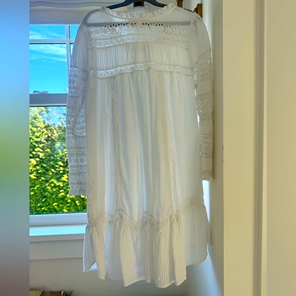 LoveShackFancy Summer White Lace Mini Dress XS worn once EXCELLENT CONDITION - Picture 10 of 11